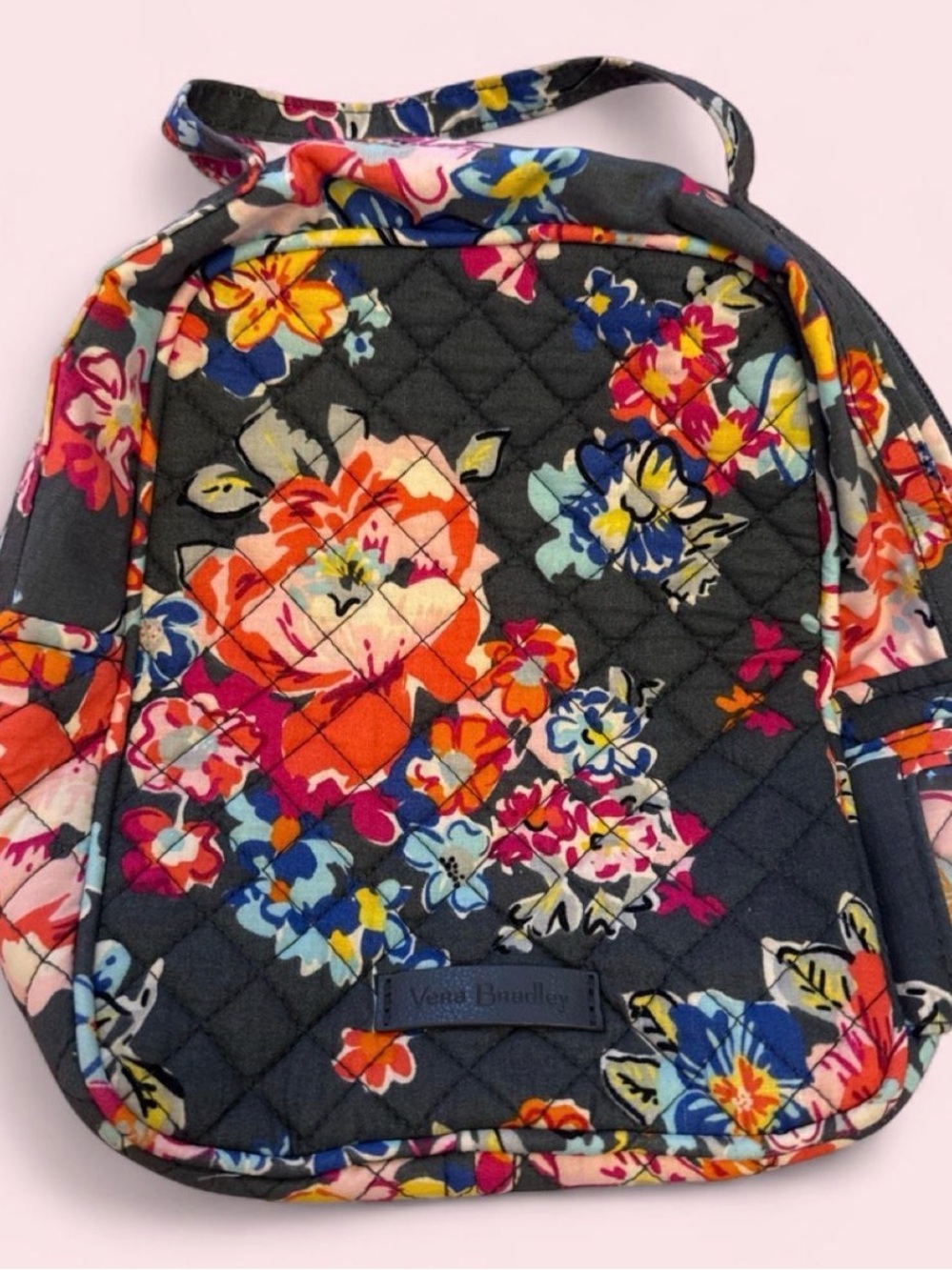 Vera Bradley Quilted Floral lunch Bag - Dark Gray Multicolor